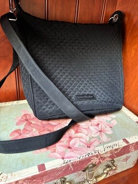 Vera Bradley Black Quilted Messenger Crossbody